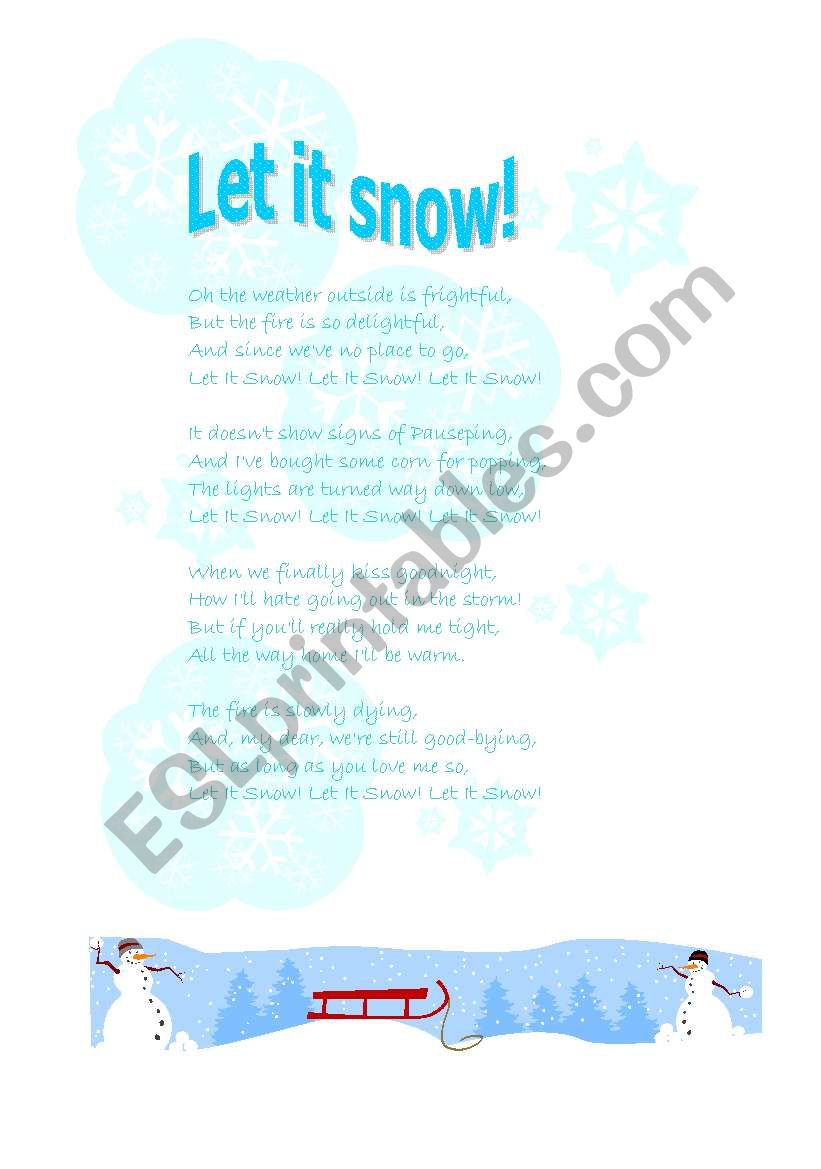 Let it snow! worksheet