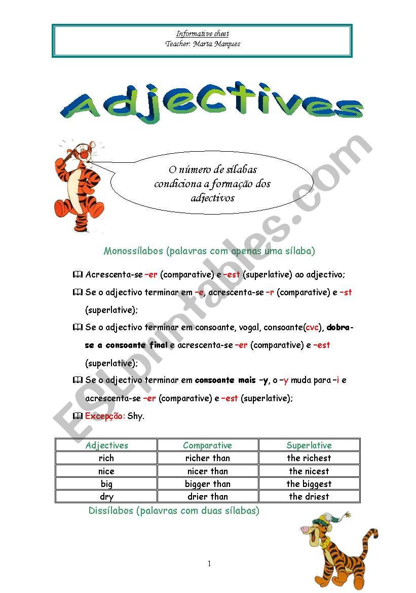 Adjectives worksheet