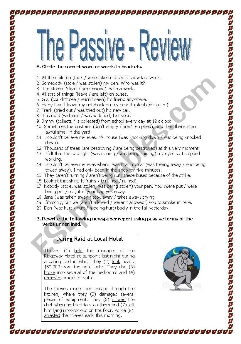 The Passive Voice - Review worksheet