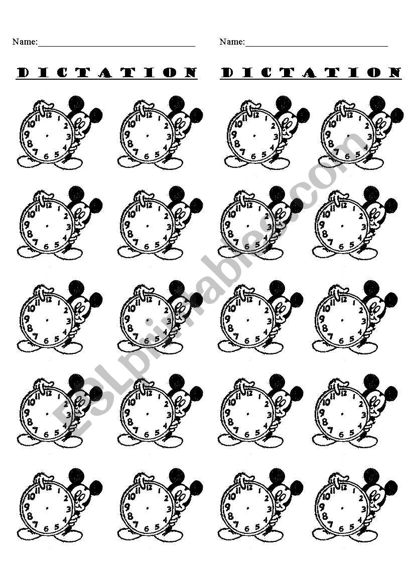 TIME DICTATION WITH MICKEY CLOCKS