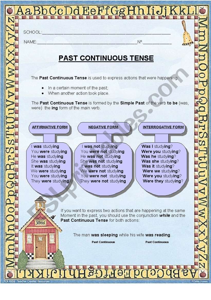 PAST CONTINUOUS AND CONJUNCTION WHILE