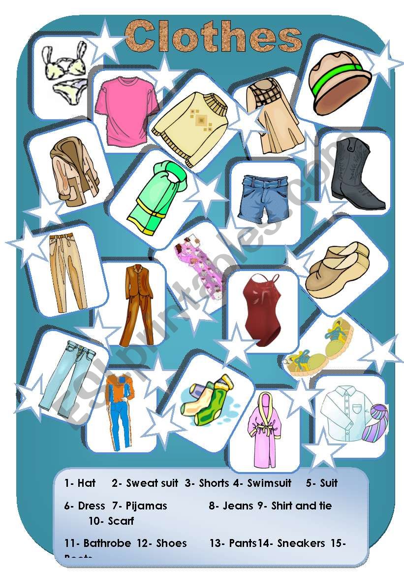 Clothes worksheet