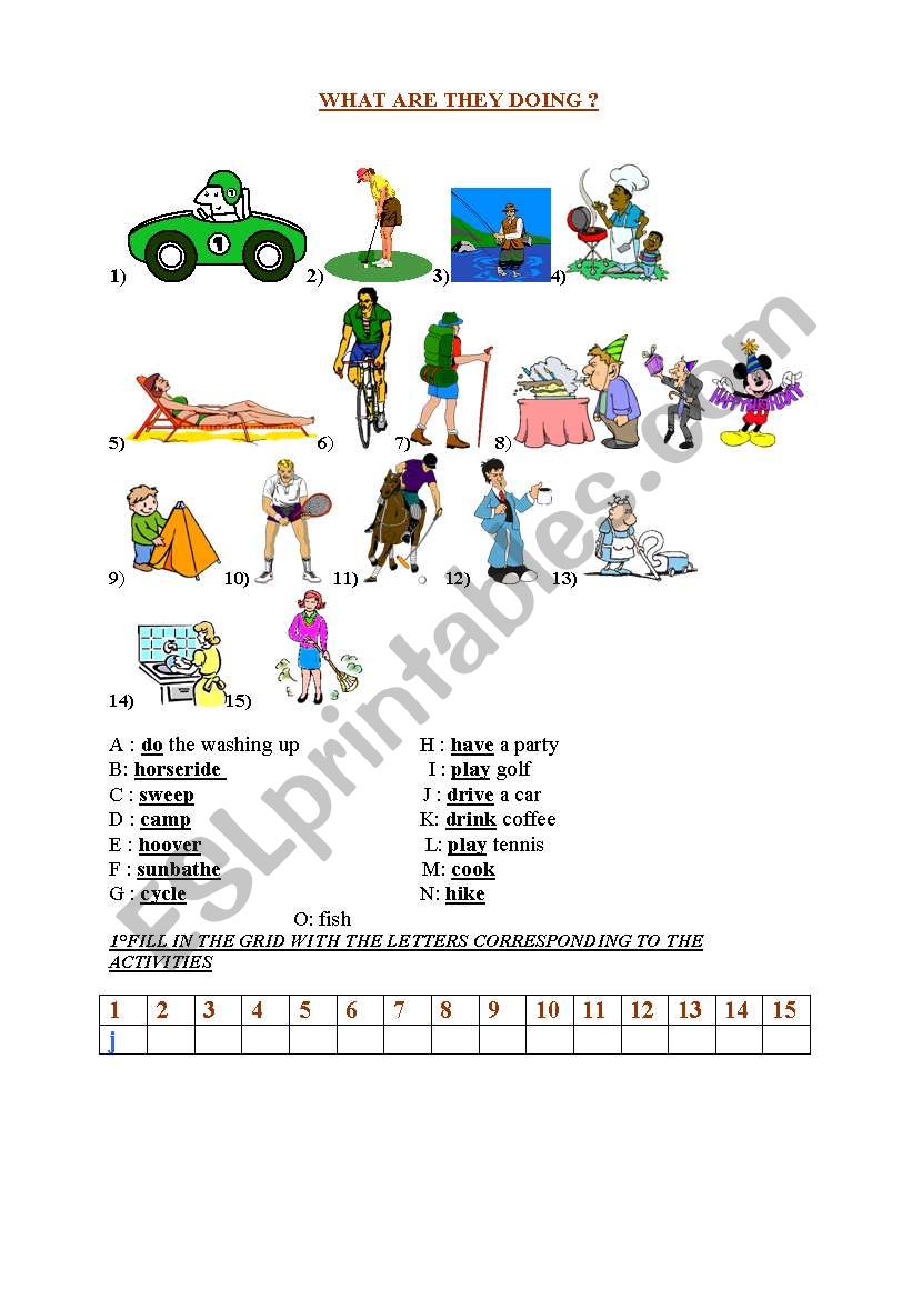 what are they doing? worksheet