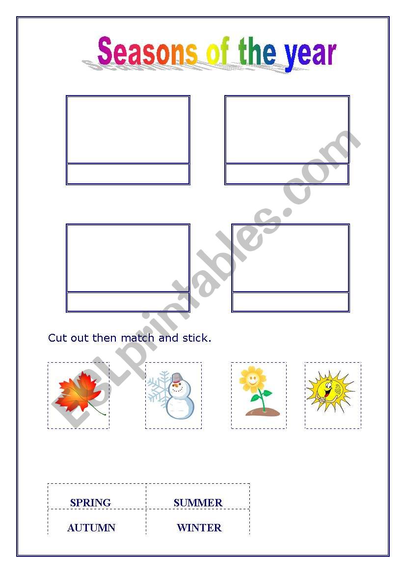 Seasons of the year worksheet