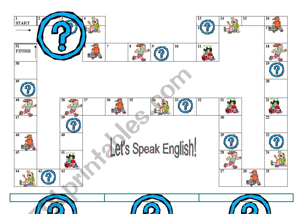 English Speaking - game worksheet