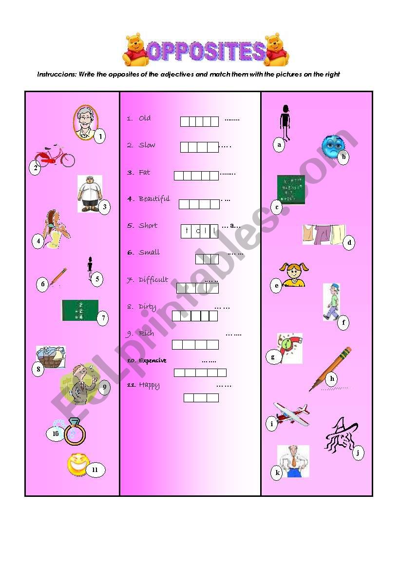 Adjectives worksheet