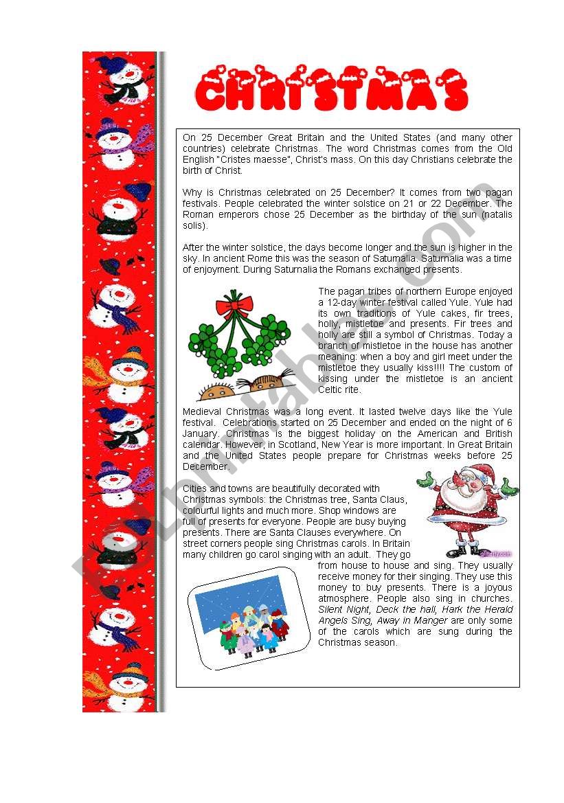 Christmas 1-3 worksheet