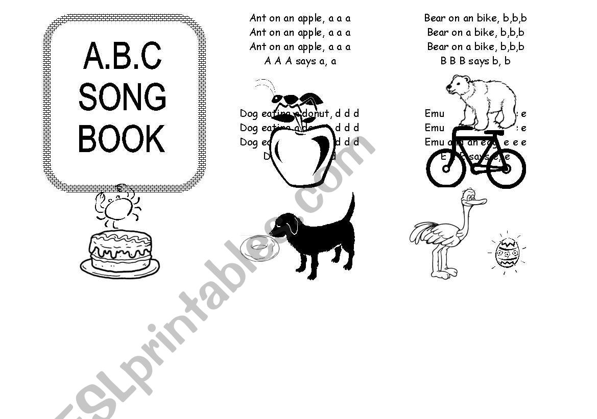 ABC Song Book 1/2 worksheet