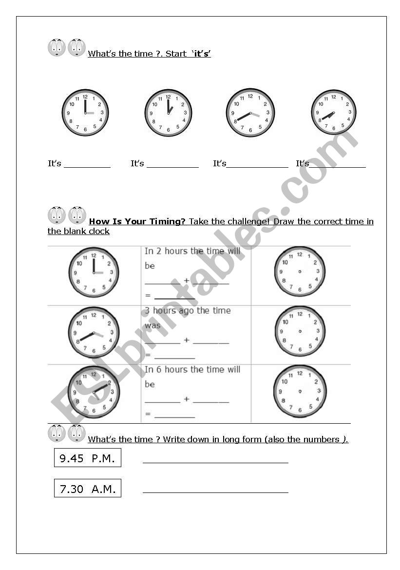Clock - telling time part 2 (of 4)  -  different levels 