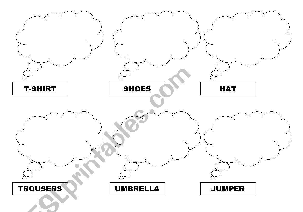CLOTHES CLOUDS worksheet