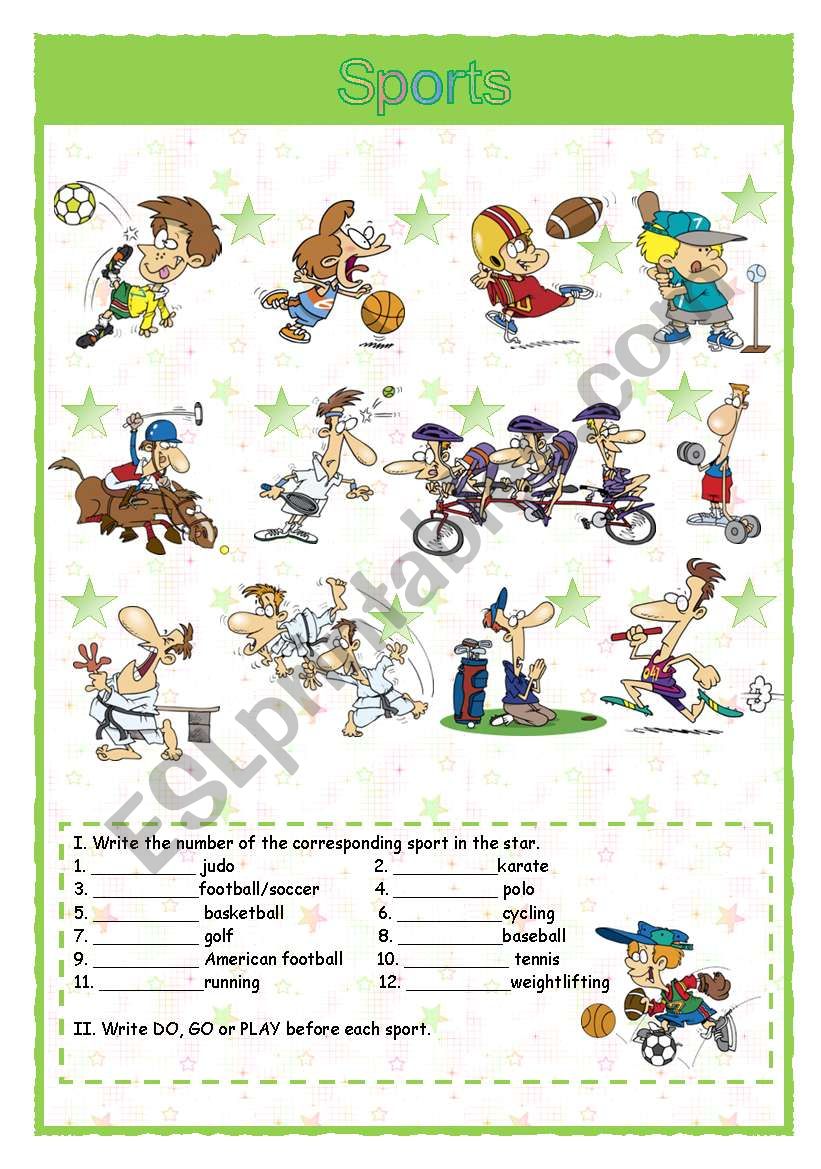 Sports 1/4 worksheet