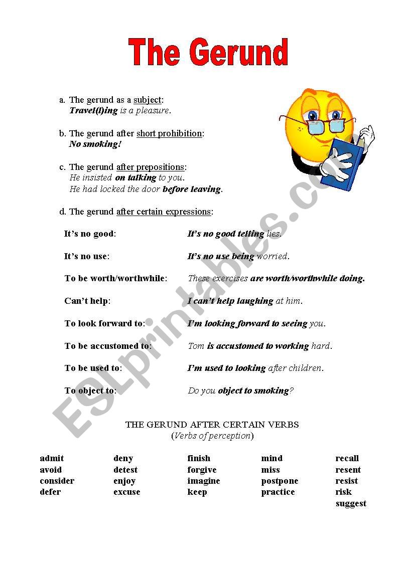 The Gerund worksheet