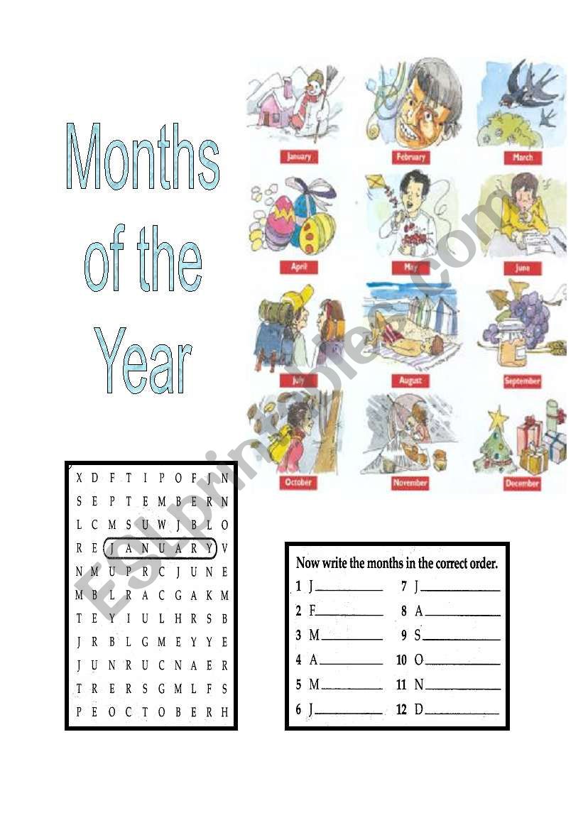 Months of the year worksheet