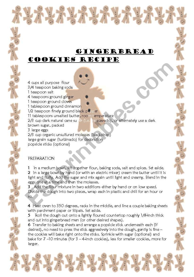 gingerbread recipe- for christmas