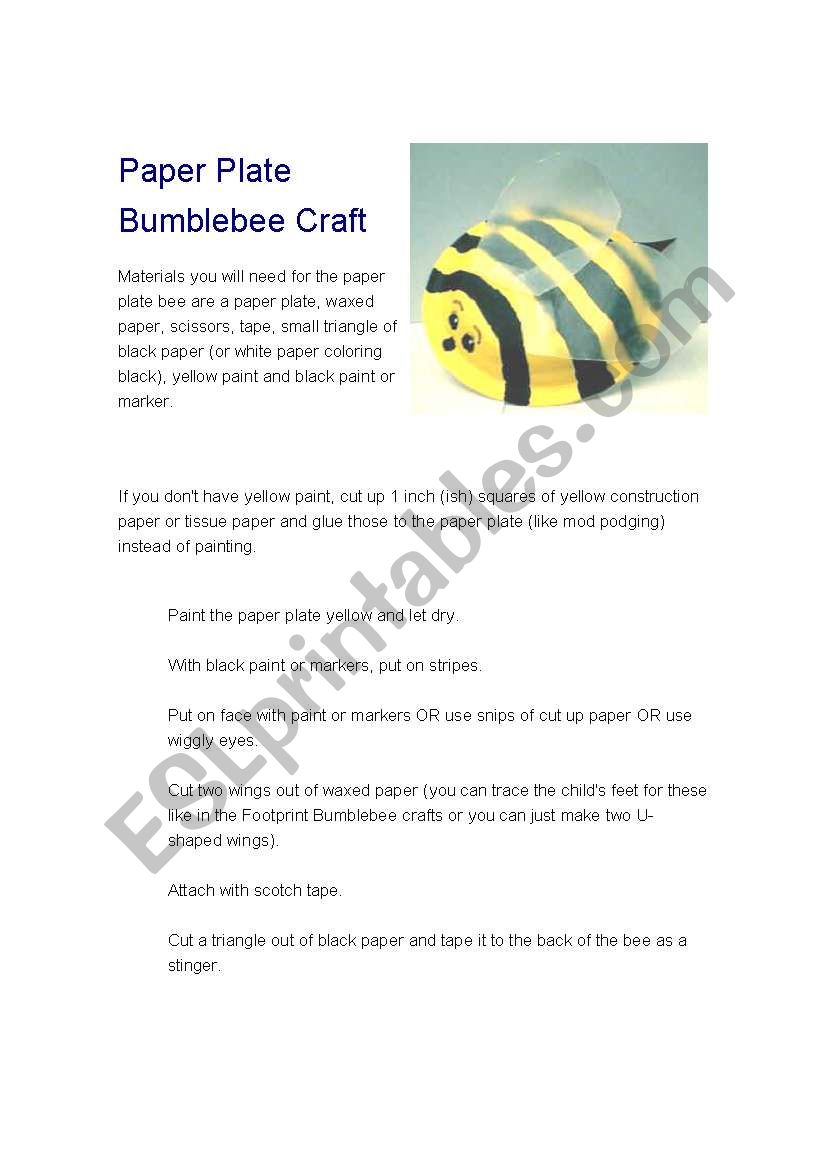 Insect Arts and Crafts worksheet