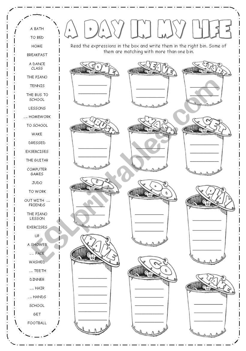 Daily Routines worksheet