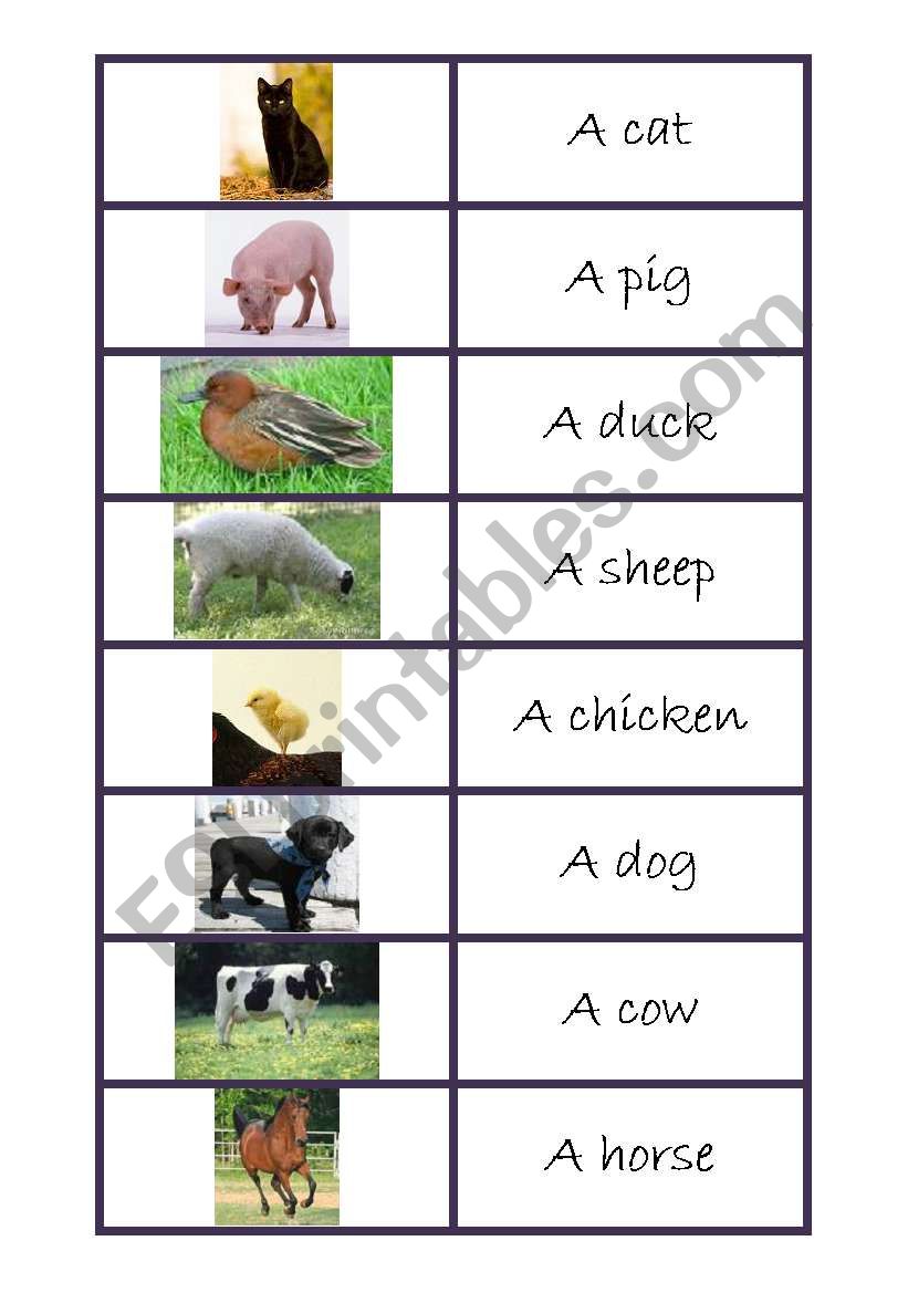 Farm animals worksheet