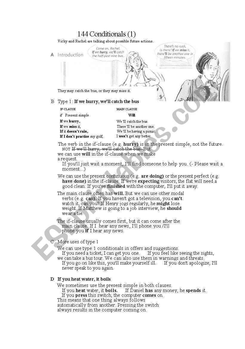 conditon worksheet