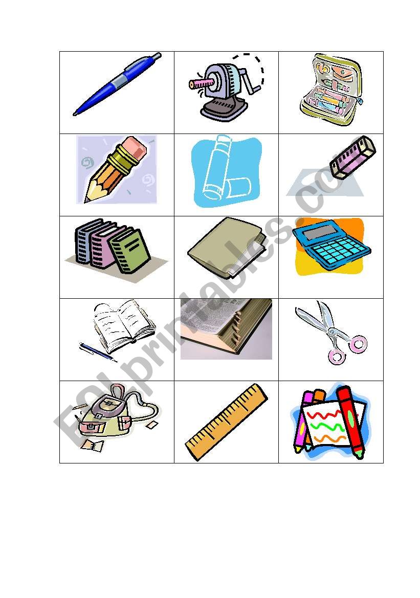 Classroom objects worksheet