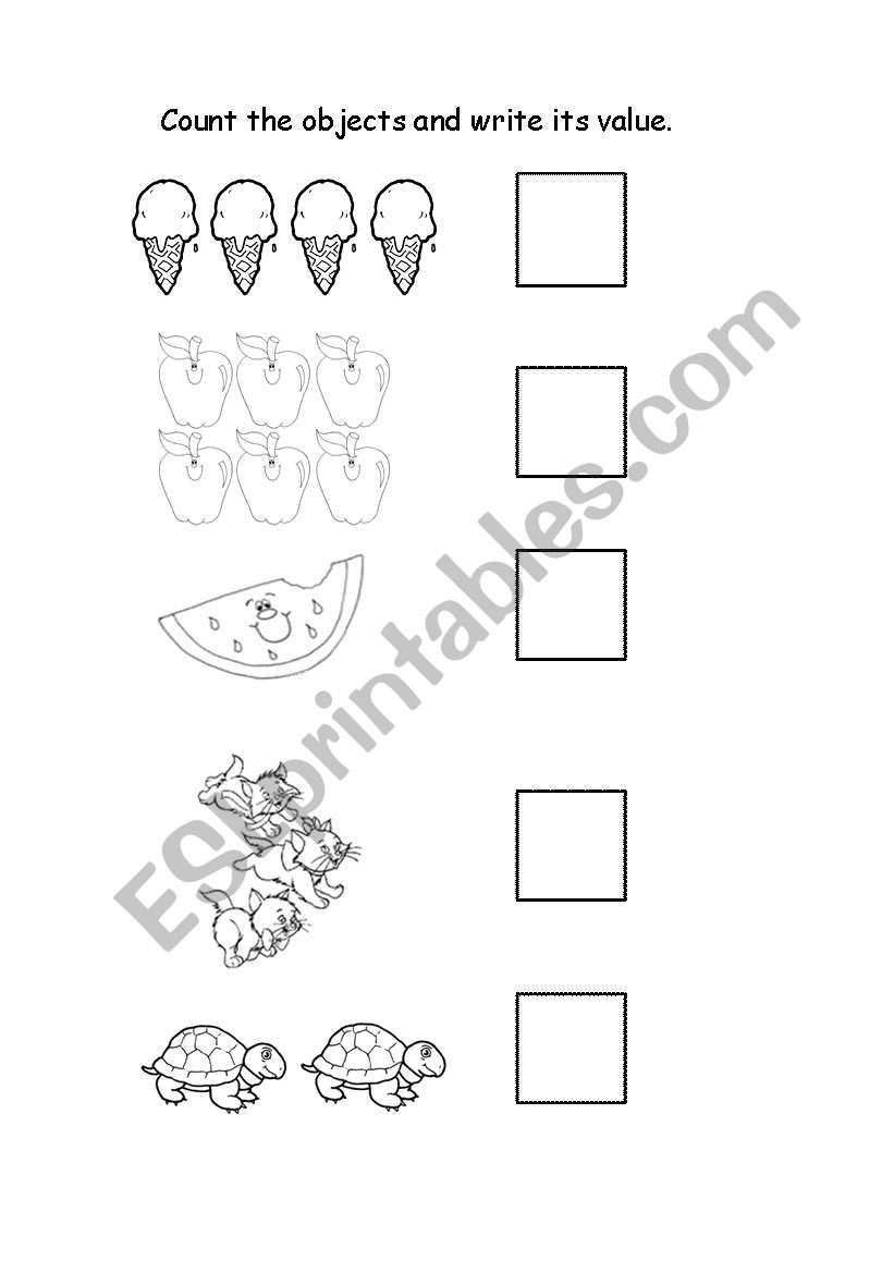 count and write worksheet