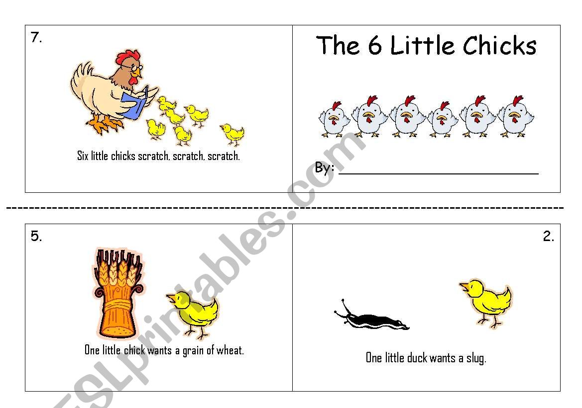 6 Little Chicks Mini Book worksheet
