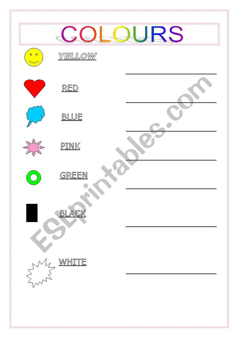 COLOURS worksheet