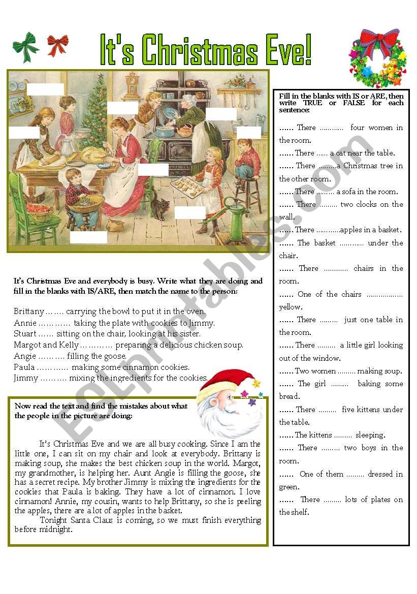 ITS CHRISTMAS EVE! worksheet