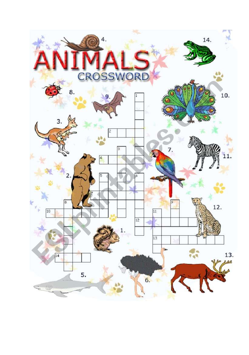 Animals Crossword - 2 worksheet