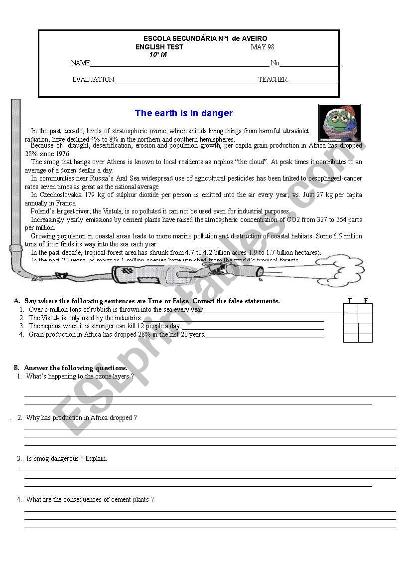 Test- Environment worksheet