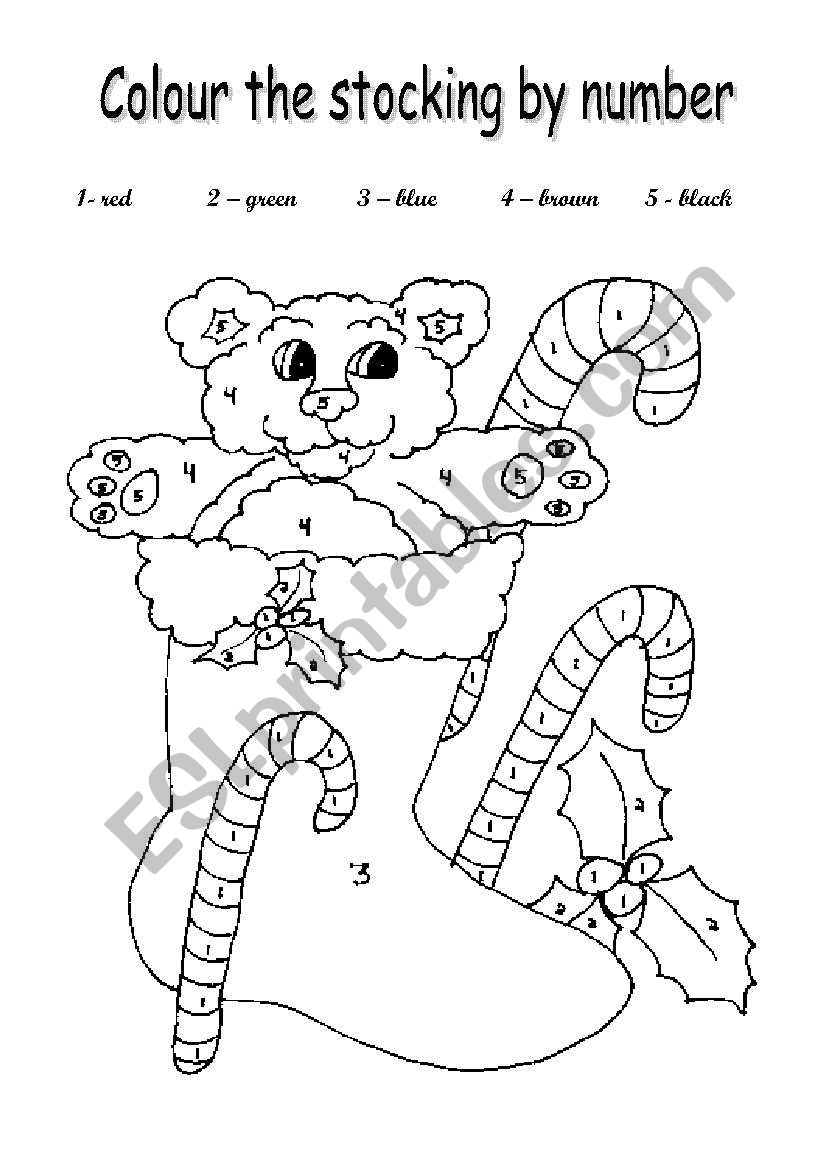 colour the stocking worksheet