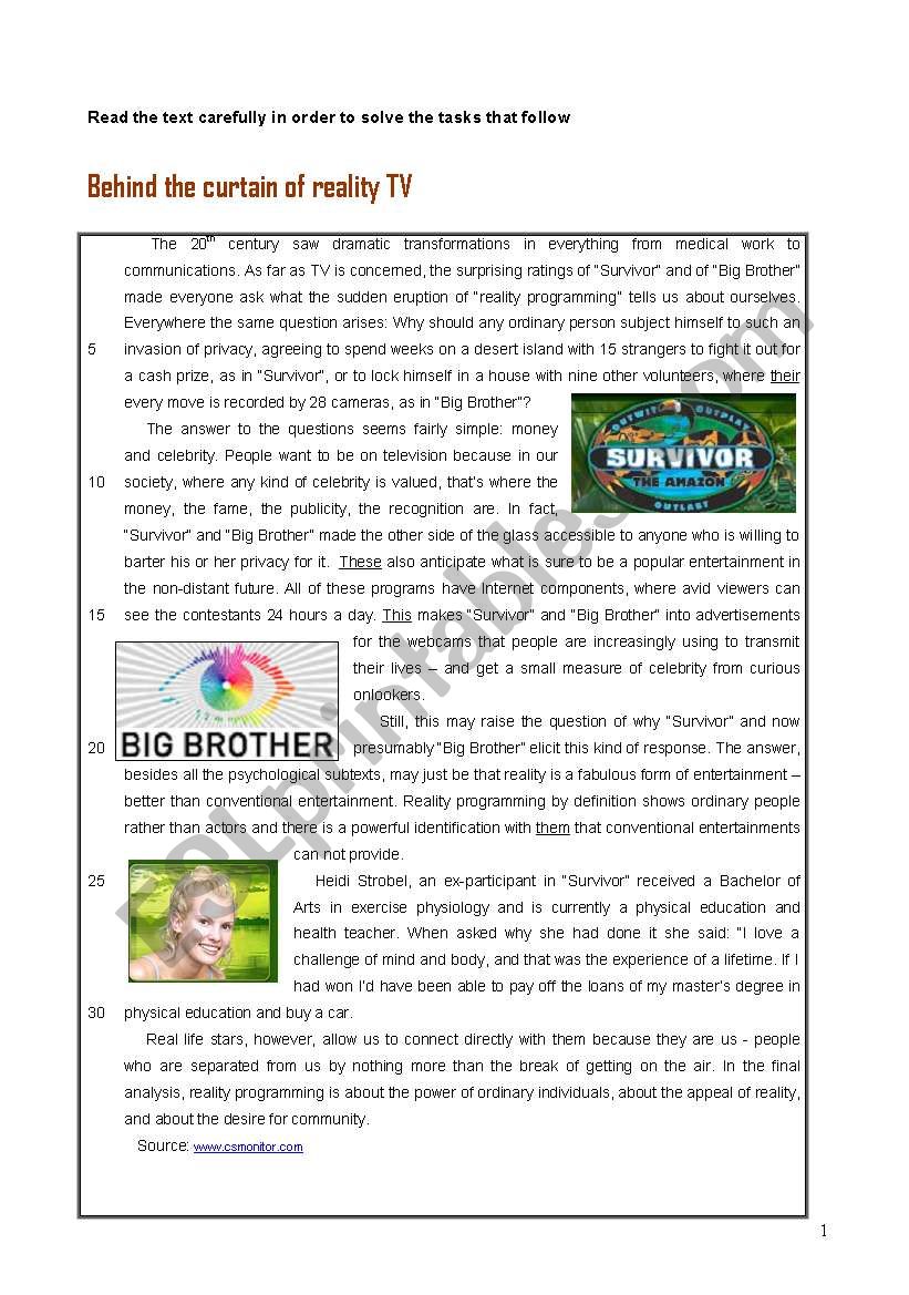   Test - BIG BROTHER (3 pages)