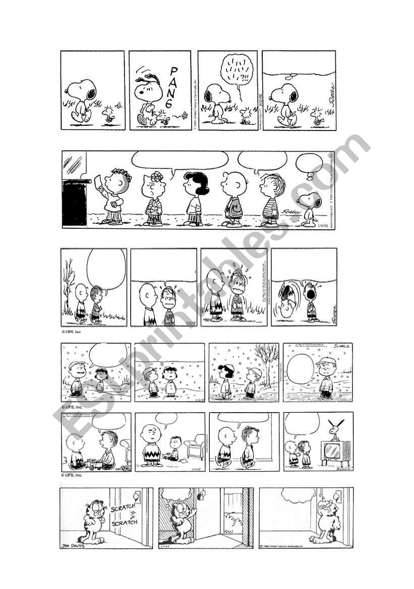 PEANUTS & GARFIELD BLANK COMIC STRIPS 1/5