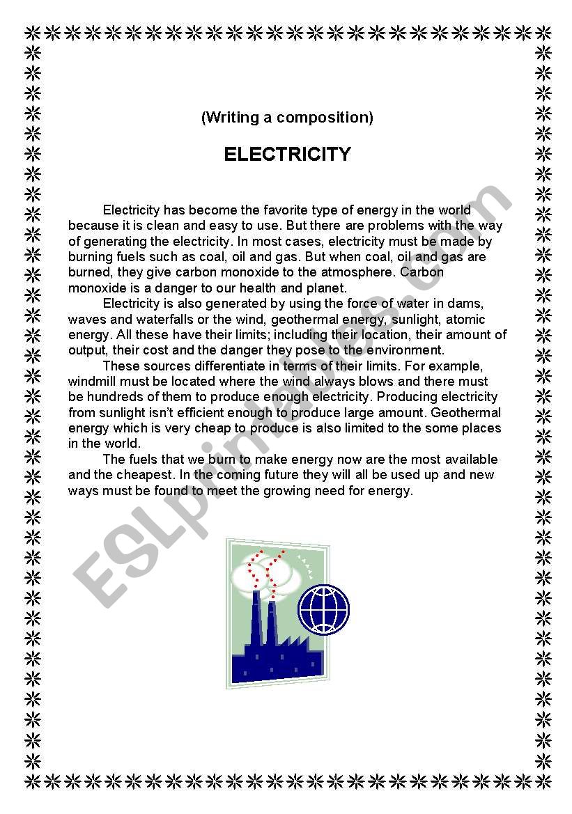 electricity(writing a composition)