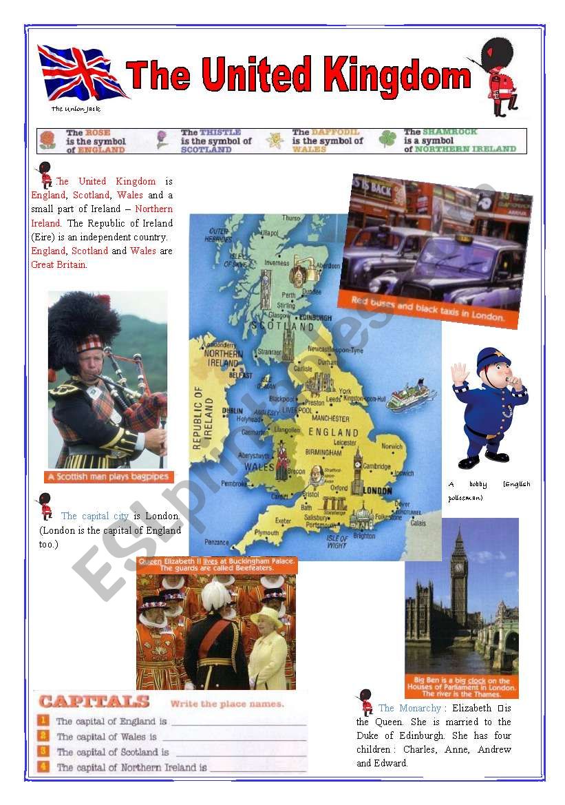 The United Kingdom (2sheets) worksheet