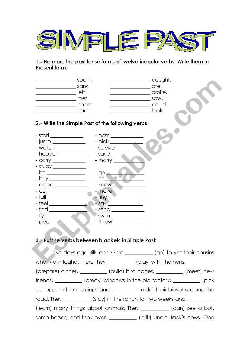 Simple Past worksheet