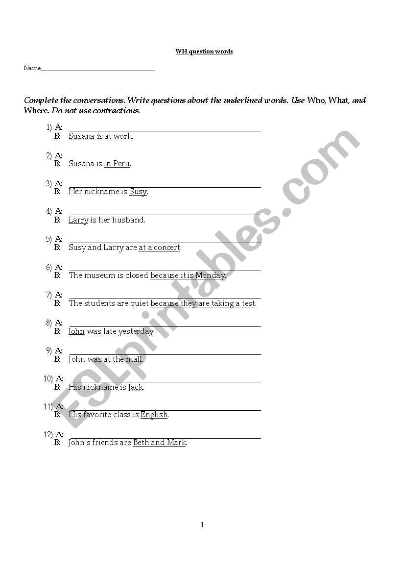 grammar worksheet worksheet