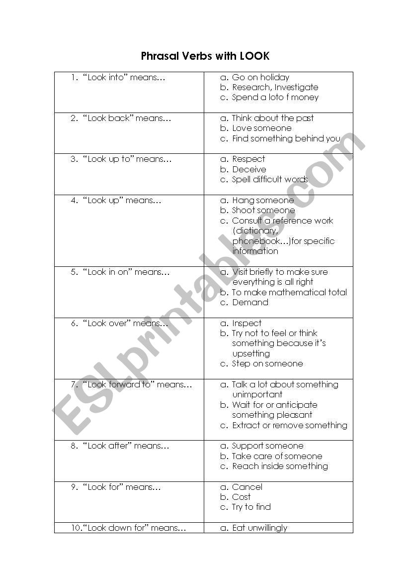 Phrasal verbs with 