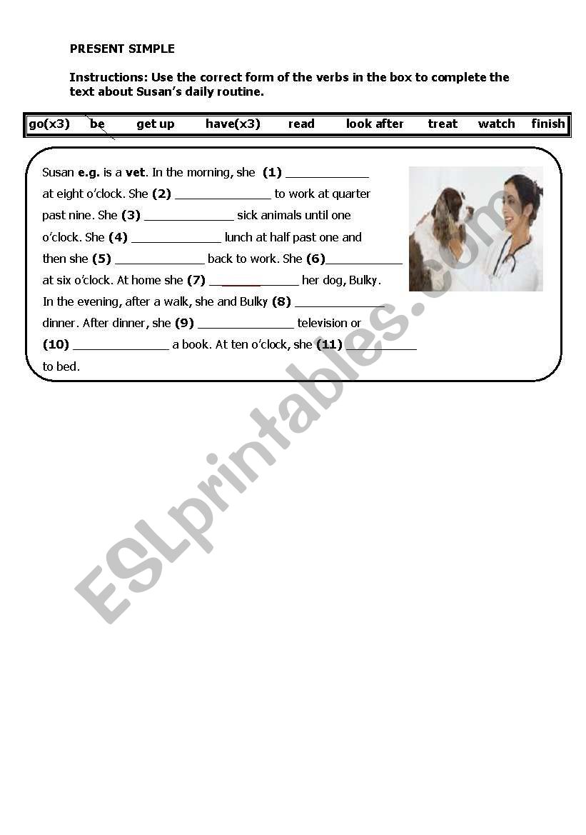 PRESENT SIMPLE worksheet