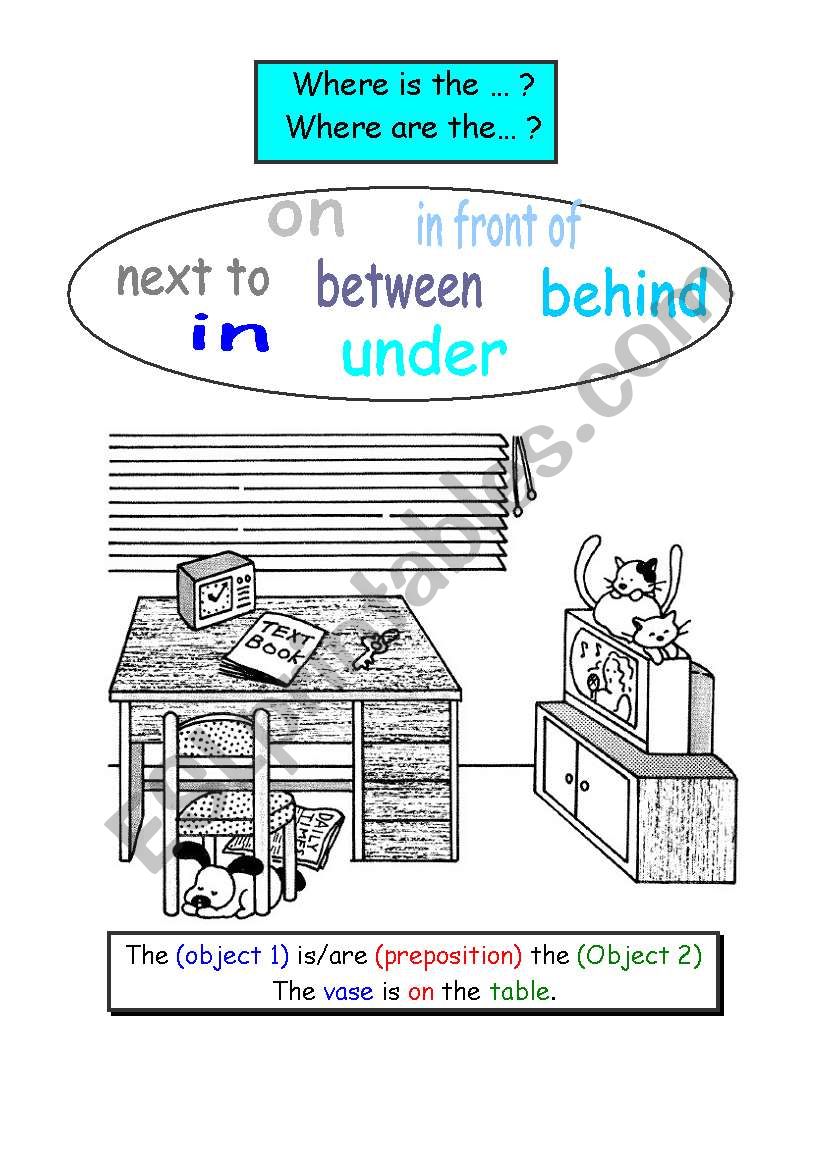 Prepositions of Place worksheet