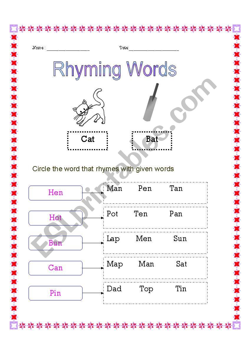 Rhyming Words worksheet