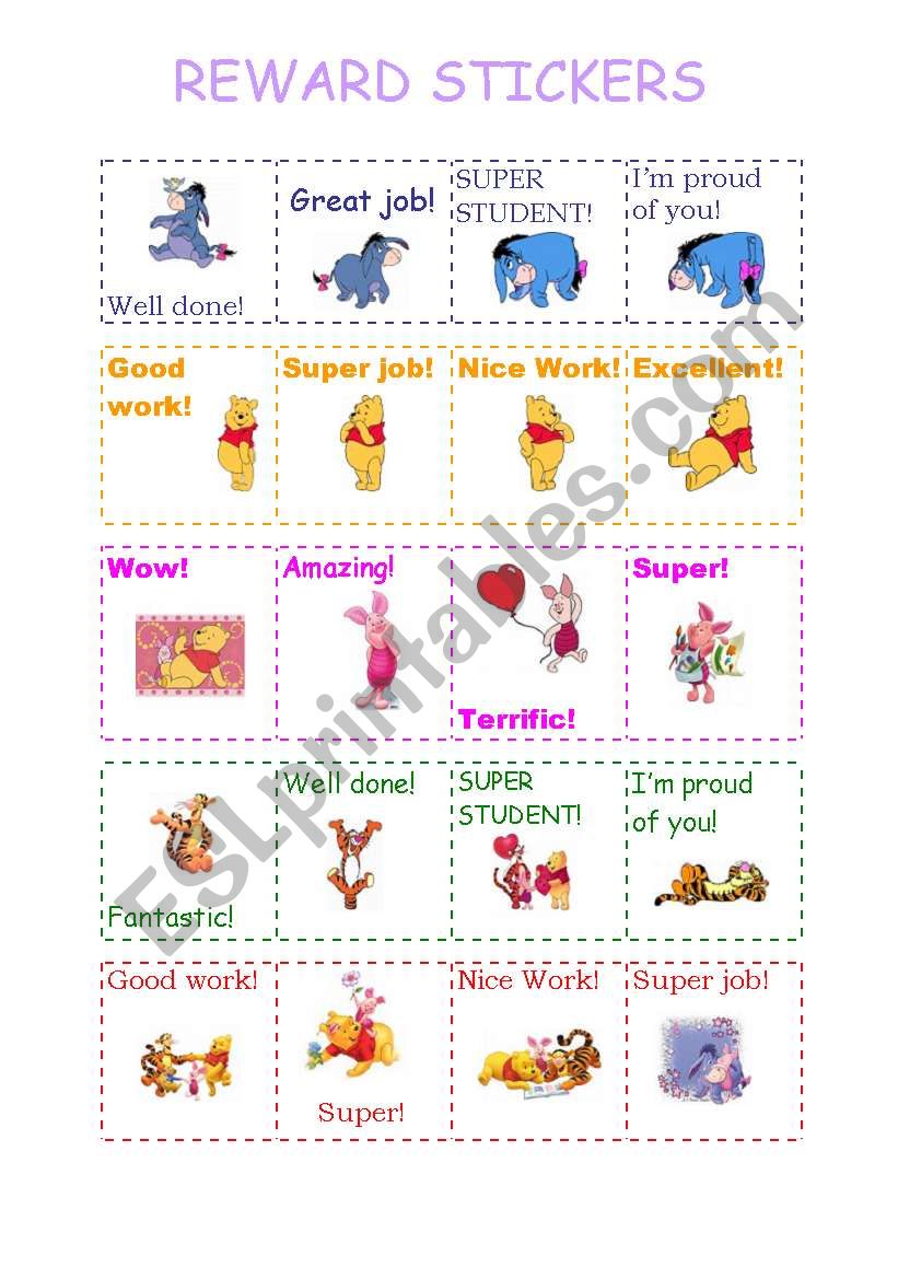 REWARD STICKERS worksheet