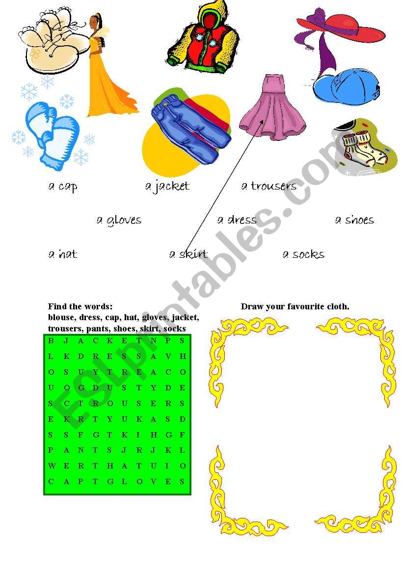 clothes worksheet worksheet