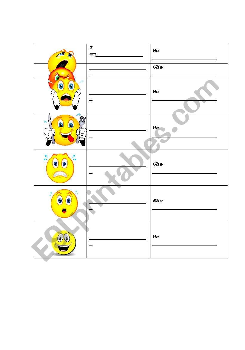 emotion worksheet
