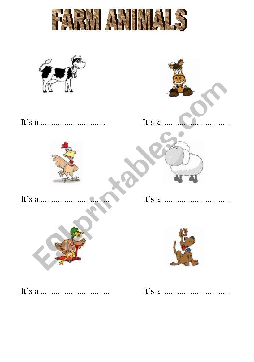 farm animals worksheet