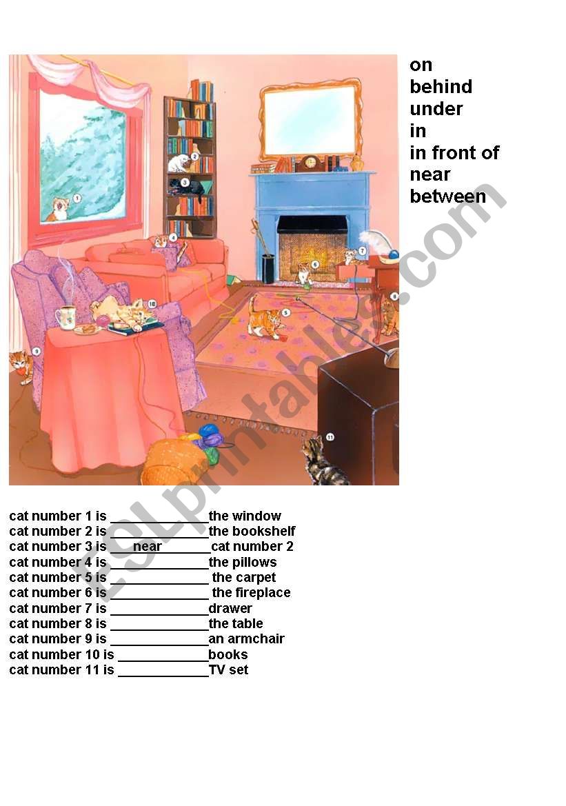 prepositions (fil in gaps) worksheet