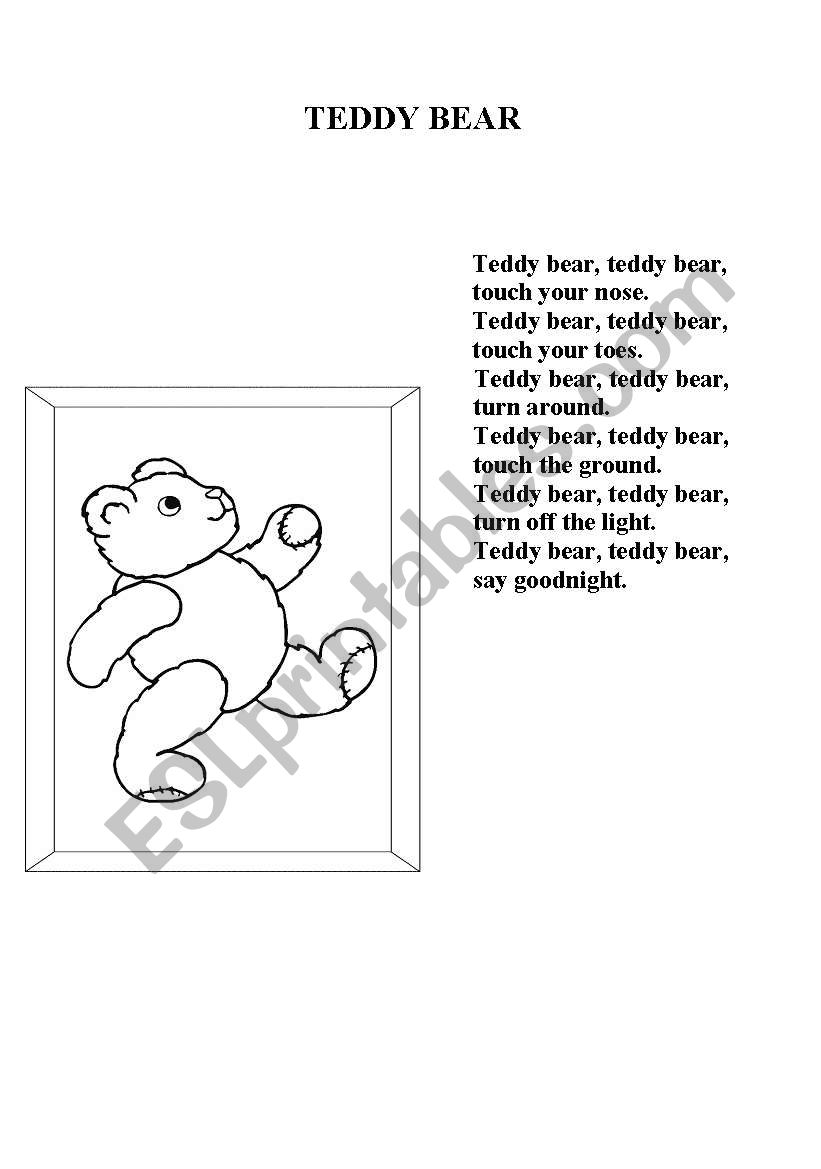 Teddy bear worksheet