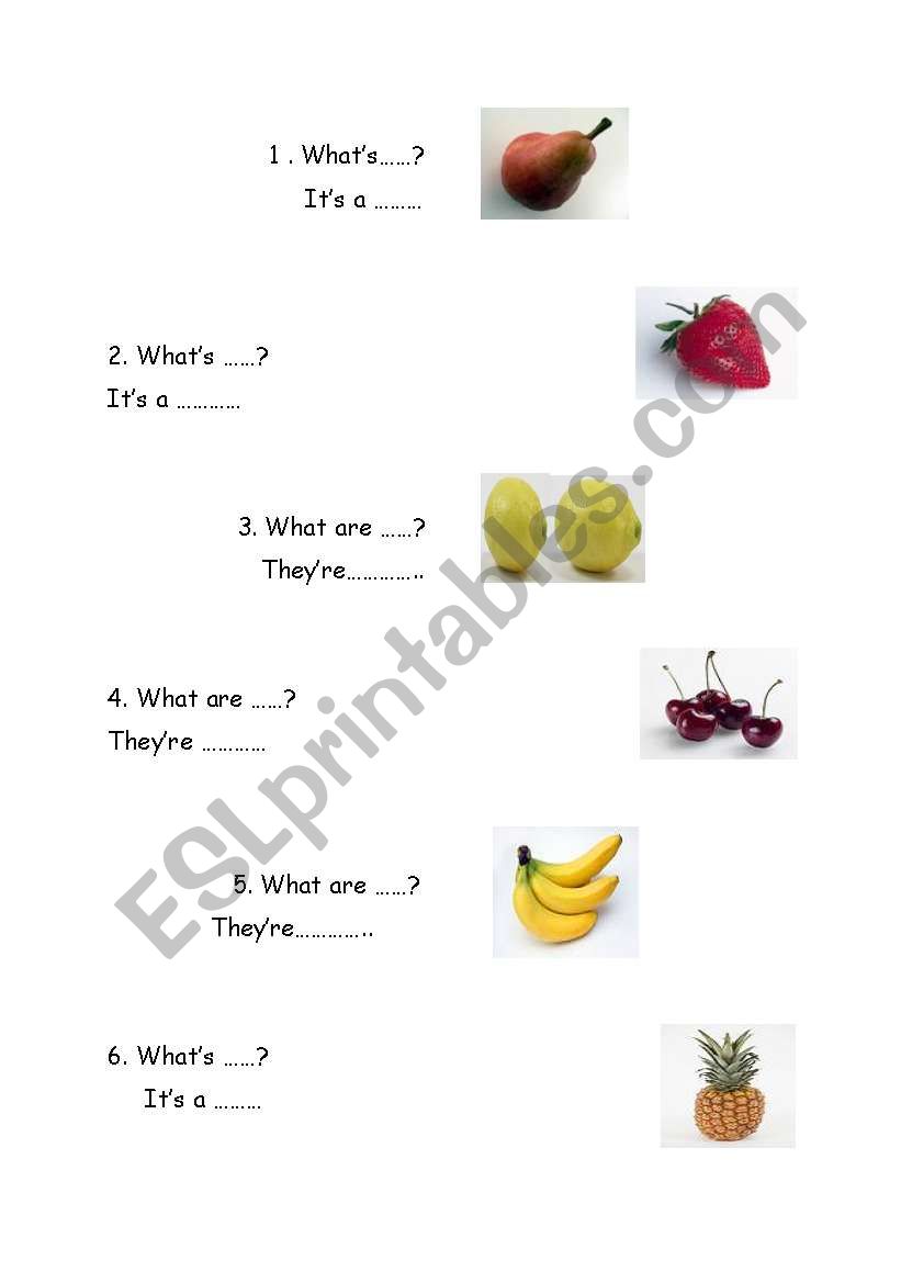 Fruit worksheet