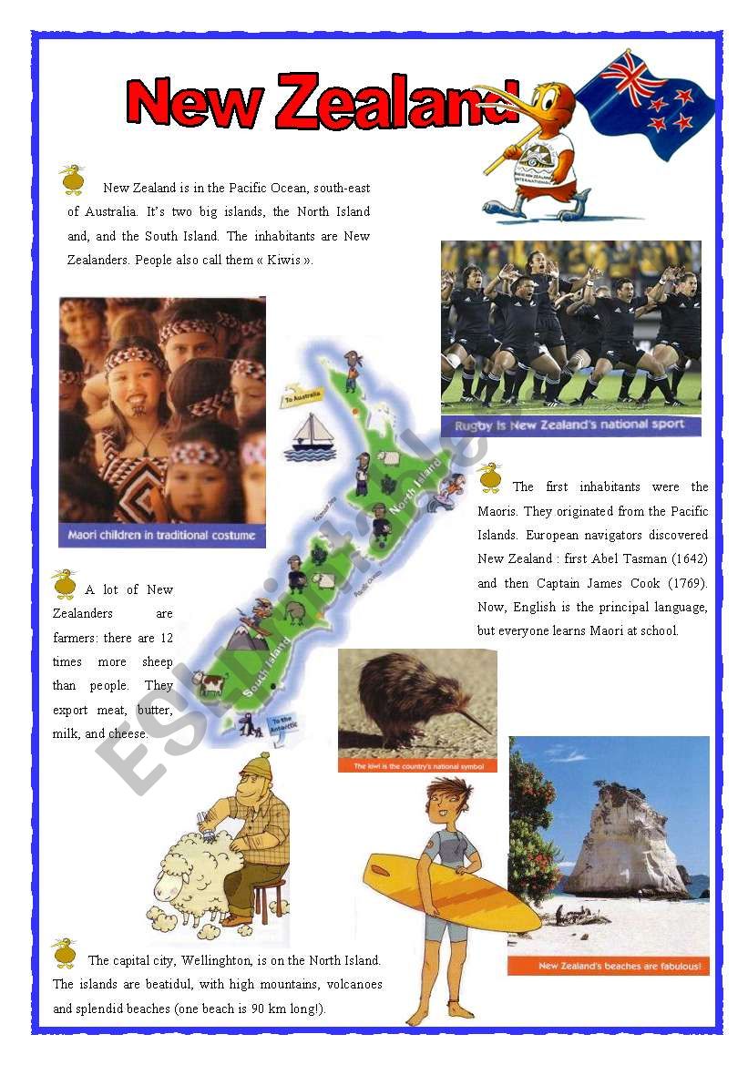 New Zealand (2sheets) worksheet