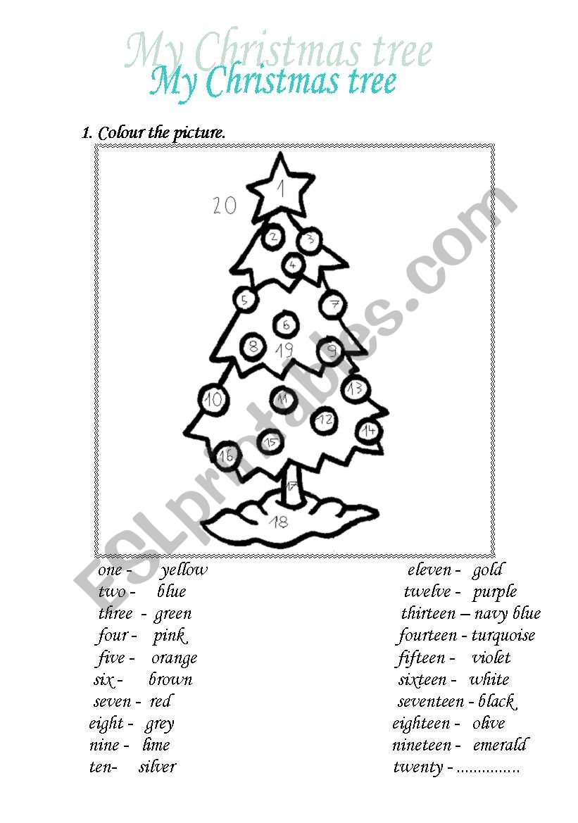 My Christmas tree worksheet