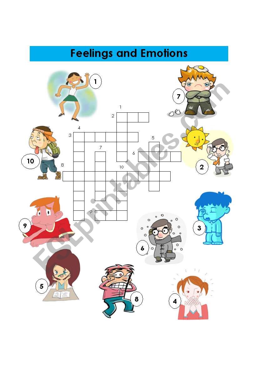 Feelings Crossword worksheet